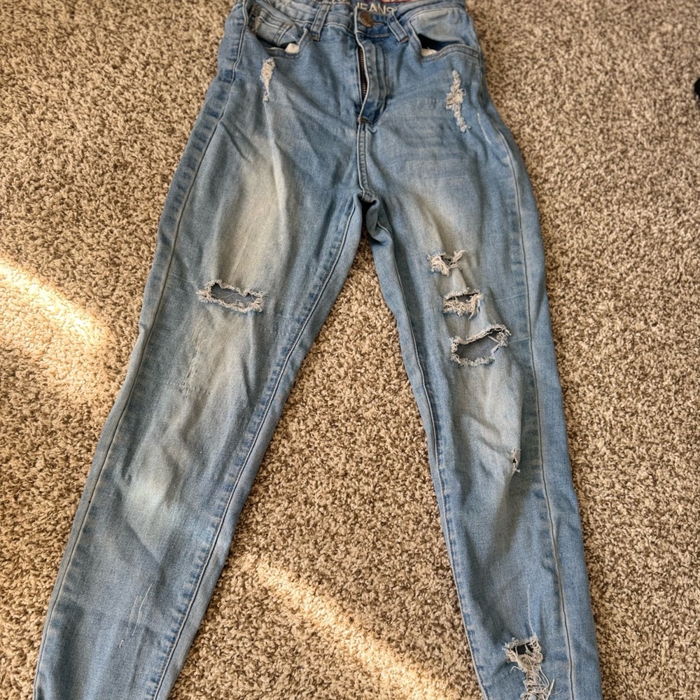 Distressed Blue Women's Jeans